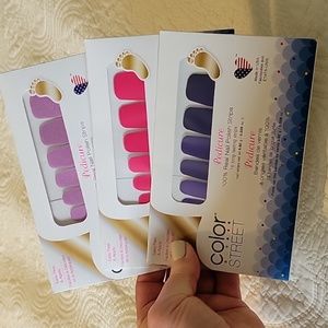3 Color Street pedicure sets